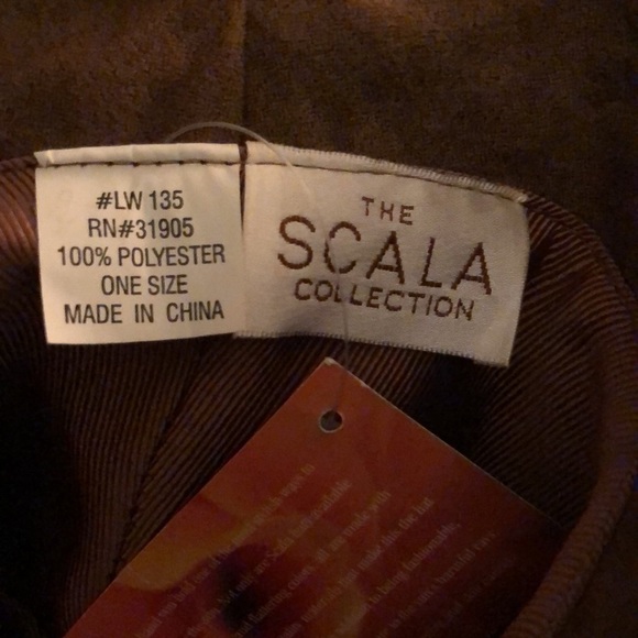 Scala brown suede bucket hat whipstitch stitching,milk chocolate color NWT - Picture 4 of 10